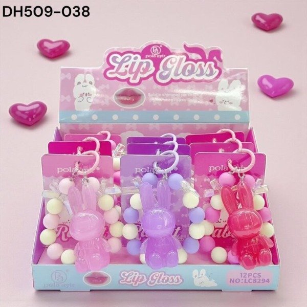 Producto - BRILLO LABIAL CON LLAVERO CONEJITO