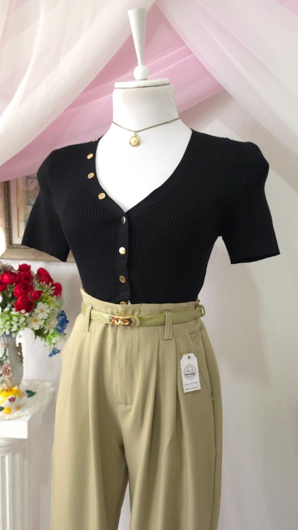 Producto - Remera de Hilo Vivían Negra! IMPORTADA NUEVA