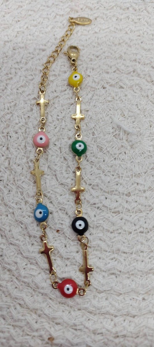 Producto - Pulsera de cruz y ojos de colores