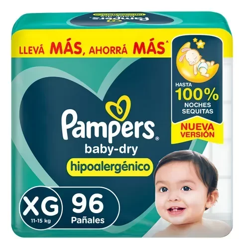Producto - Pañales Pampers Babydry XG96