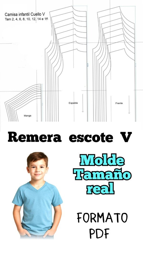 Producto - Remera infantil escote V