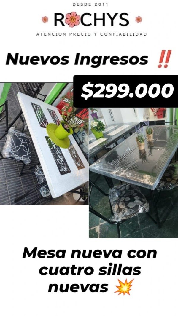 Producto - MESA CON CUATRO SILLAS NUEVAS