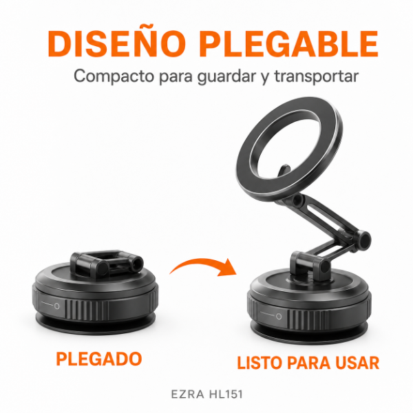 Producto - Soporte Magnético Para Celular Flexible Multiángulo de 360 Ezra HL151. - 1
