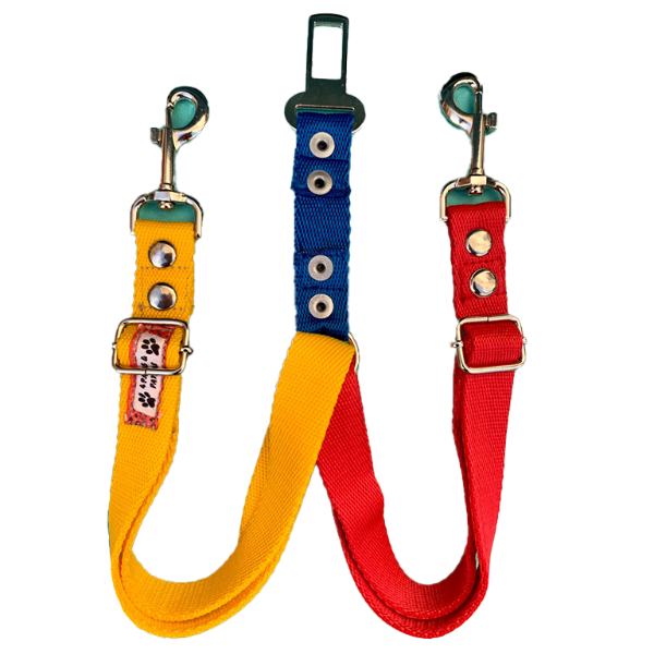 Producto - Cinturón doble para mascotas de hasta 30 kg.Viajá tranquilo con tu perro.