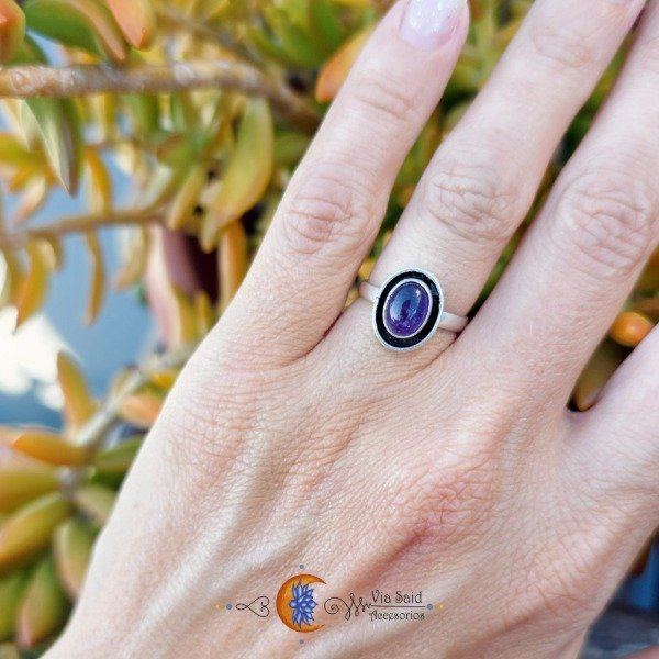 Producto - Anillo Hindú "Vanha" - Amatista (Piedra 7 x 9 mm) / Talle: 16 mm - 2