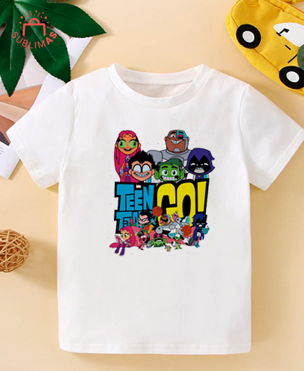 Producto - Remera algodon jovenes titanes talle niños