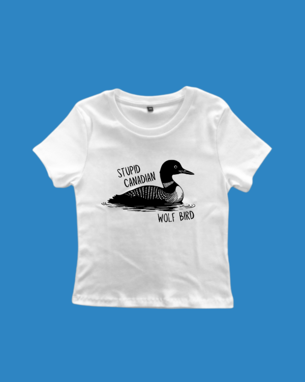 Baby Tee Stupid Canadian Wolf Bird - Heated Rivalry