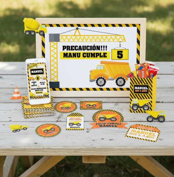 Producto - Kit Imprimible Cumpleaños Candy Bar Construcción