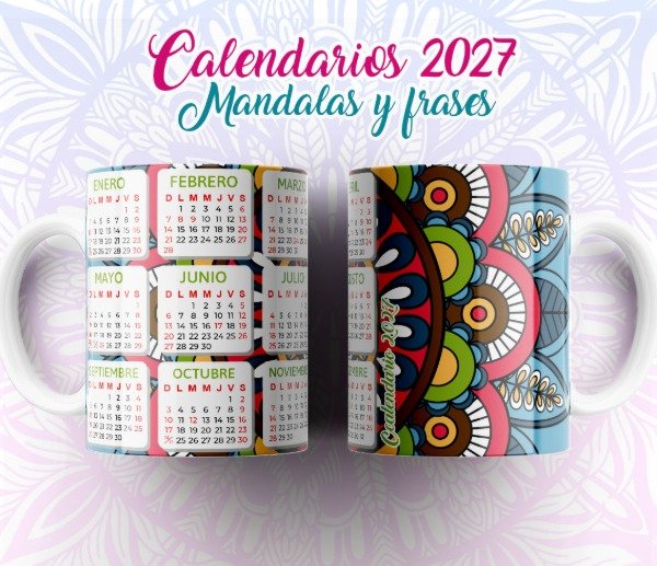 Producto - Plantillas Sublimar Tazas Calendarios 2027 Mandalas Frases Sublimacion - 7
