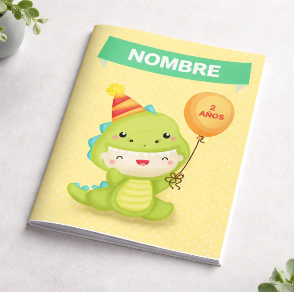 Producto - Libro Colorear Personalizable para Imprimir Dino Bebé - 2