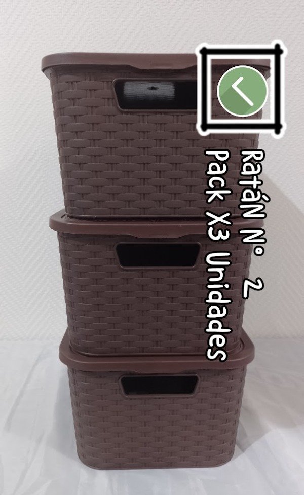 Producto - Canasto Organizador PACK X3 - RATÁN N2