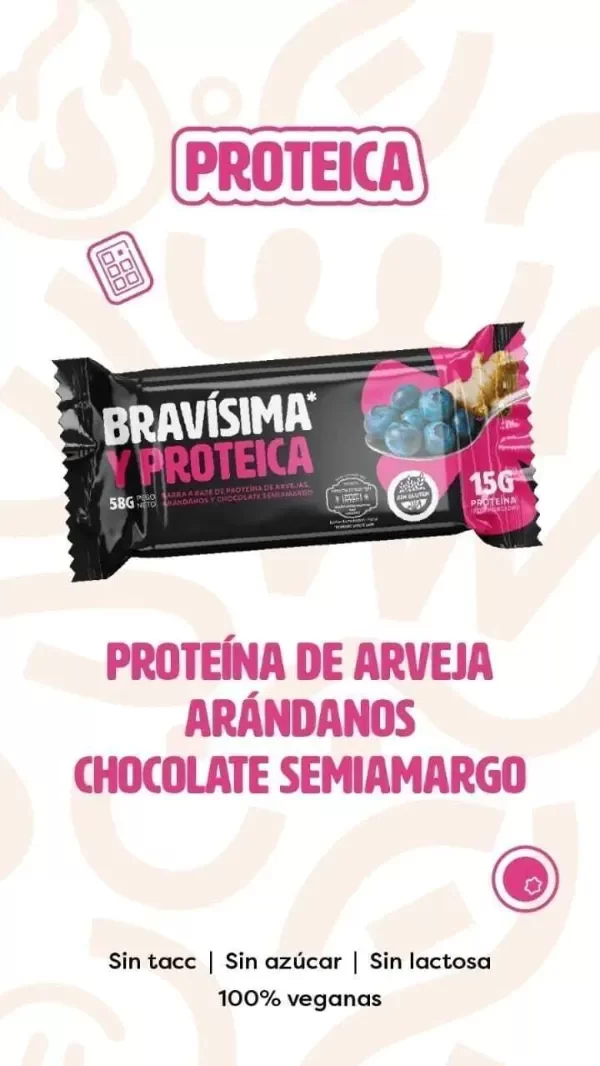 Producto - Barra Brava Proteica Arandanos y chocolate 12 unidades
