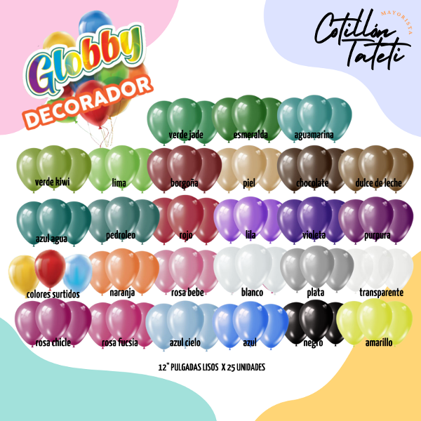 Producto - GLOBO DECORADOR 12" - 25 UNIDADES