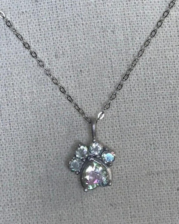 Producto - DIJE HUELLITA AQUA AURA FACETADO PLATA 925