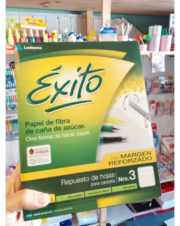 Producto - Repuesto Éxito Margen Reforzado 480 hojas RAYADAS.