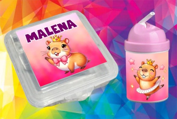 Producto - Plantilla para Set de Jardín y Mochilas FullPrint Capibara nena - 1
