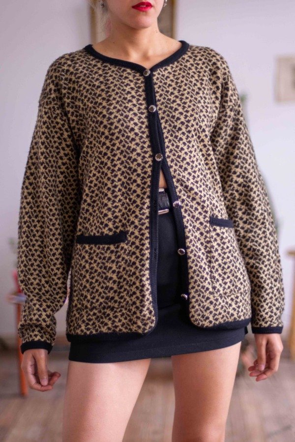 Cardigan Tejido Animal Print Talle: XL- L-