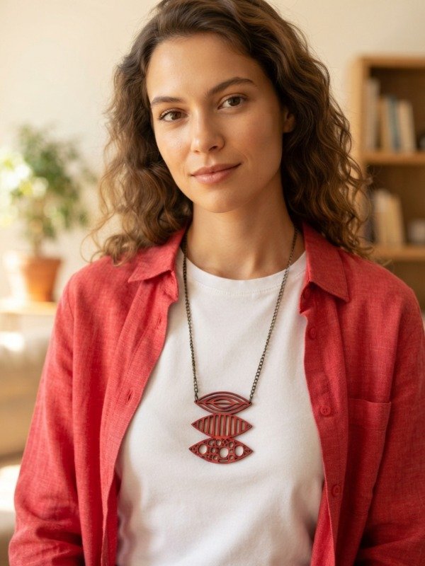 Producto - Collar Tricota / Rojo Fuego
