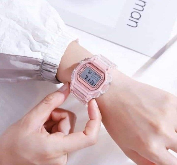 Producto - Reloj transparente coral