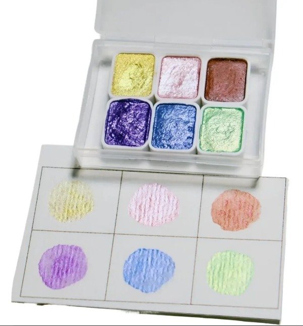 Producto - Mini paleta acuarelas metalizadas. - 3