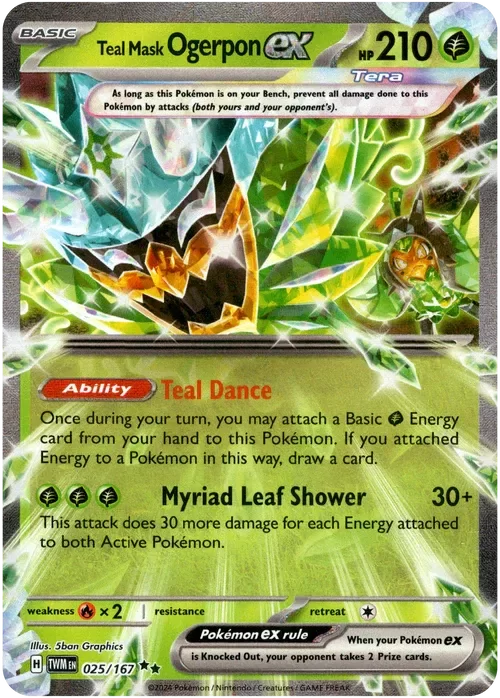 Producto - Teal Mask Ogerpon ex - 025/167 - Twilight Masquerade - Holo