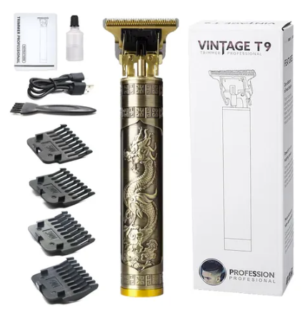Producto - Maquina De Cortar Pelo Recortadora Patillera Vintage T9 Color Negro Recargable