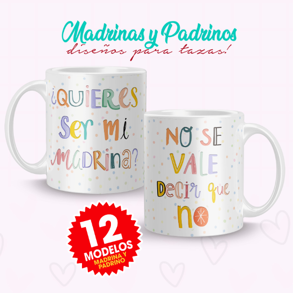 Producto - Plantillas Tazas Padrino Madrina Bautismo Padrinos Sublimar #T773 - 0
