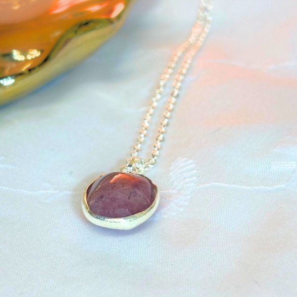 Producto - Collar cuarzo rojo oval mini