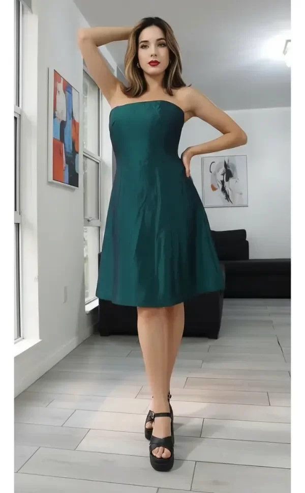 Vestido corto cóctel tafeta evace — imagen 5