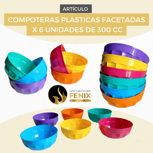 Producto - Set x6 compoteras facetadas 300 cc