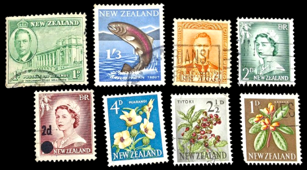 Producto - Nueva Zelanda Selección de 8 Sellos (1930-1960) Bustos Reales