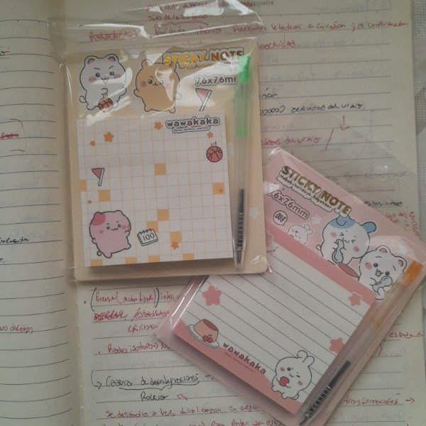 Producto - memo adhesivo + lapicera chikawa