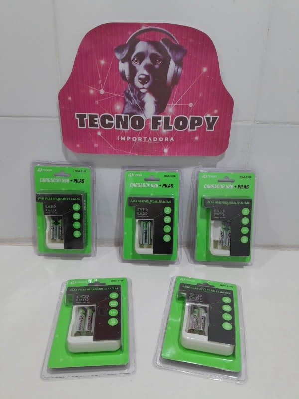 Producto - Cargador noga usb 2 pilas AA y pilas AAA