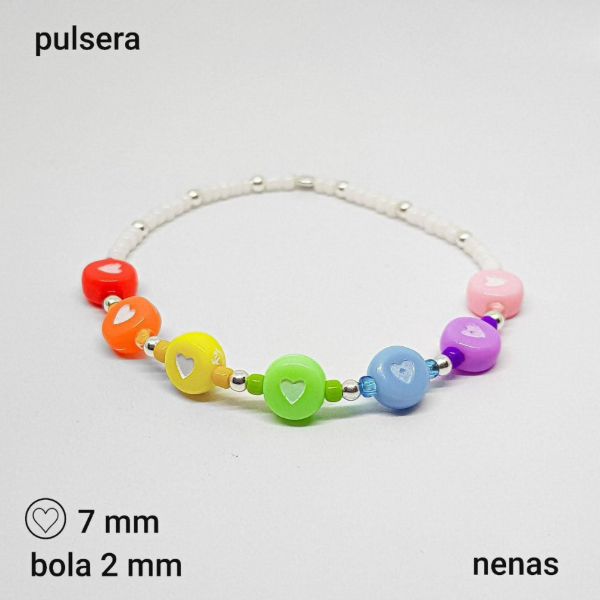 Producto - PUL #FP - Pulsera corazón de acrílico y mostacilla (DÓLAR)