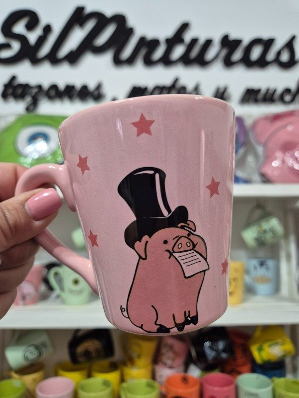Producto - Taza cónica color chancho Pato galera