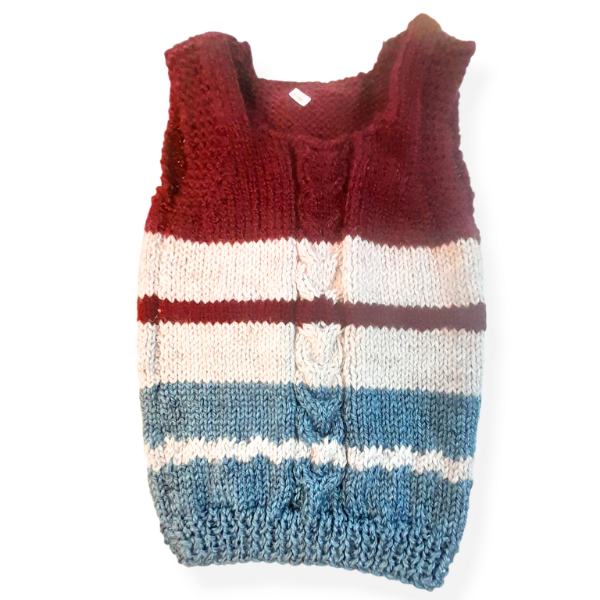 Producto - Chaleco azul gris y bordo combinado