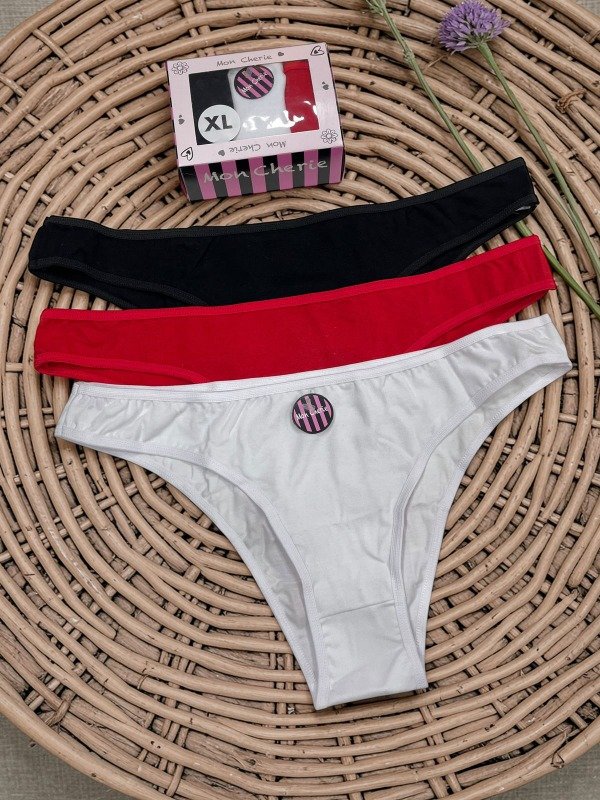 Producto - Art 1223- MON CHERIE- PACK X3 Vedetina de Algodón Clasico XL