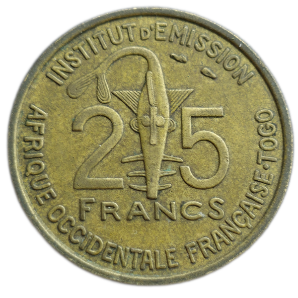 Producto - Togo 25 Francos 1957 (África Occidental Francesa) Km#9 VF
