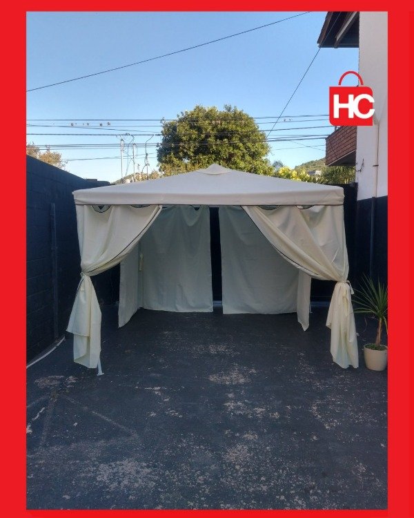Producto - Gazebo de Jardín 3x3 Metros con Cortinas