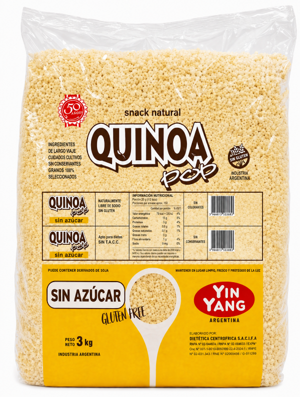 Producto - QUINOA POP POR 3KG SIN AZUCAR YIN YANG