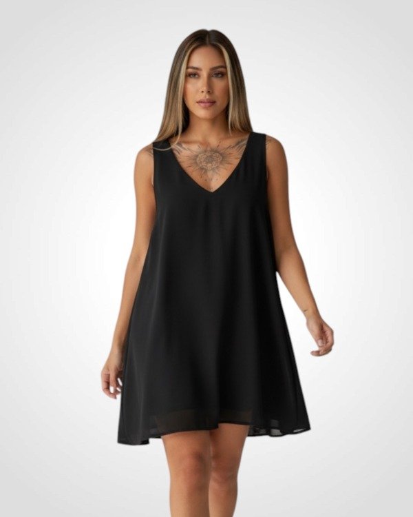 Producto - VESTIDO CORTO DE GASA CASABLANCA 0081