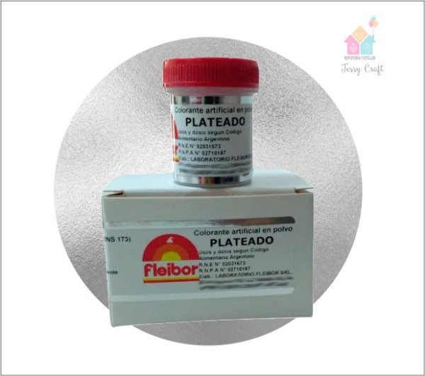 Producto - Colorante en Polvo Comestible x 4 gr. - Plateado -FLEIBOR