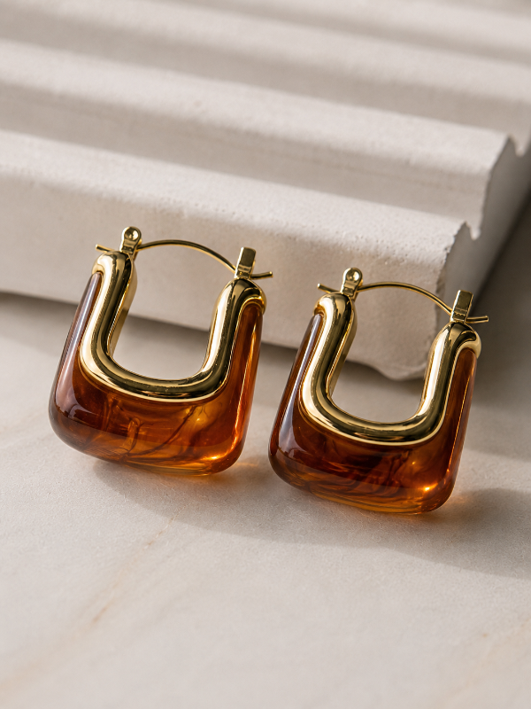 Producto - ARGOLLAS DORADAS CRISTAL COLORES OSCUROS 2319 - 2