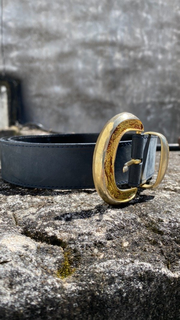 Producto - Cinturon vintage con herraje dorado - 1