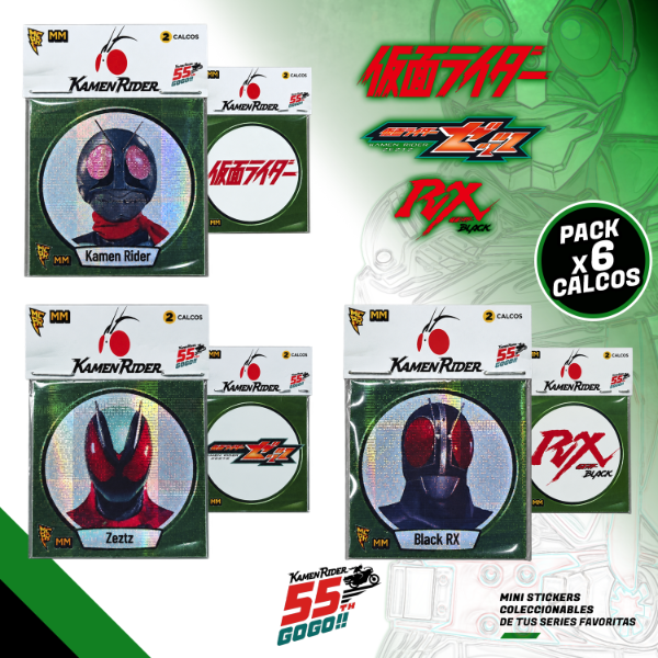 Producto - Stickers / KAMEN RIDER Ichigo, Black Rx, Zeztz Pack x6 / 5 cm - 0