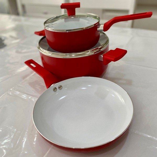 Producto - Set De Cacerola 5 Piezas Roja 98745