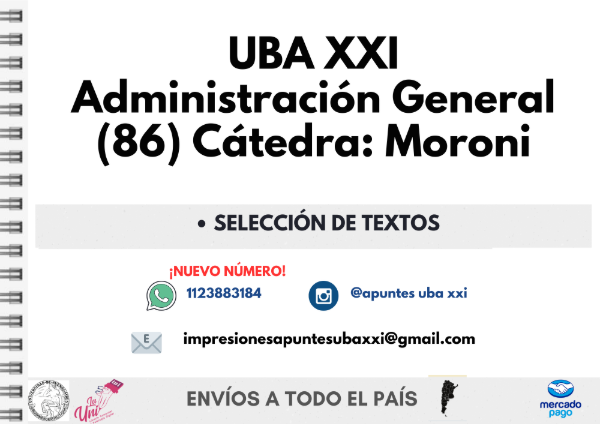 Producto - Adm general (86) Catedra: Moroni - Selección de textos