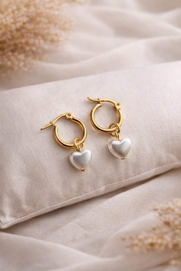 Producto - Aros Corazón Perlados