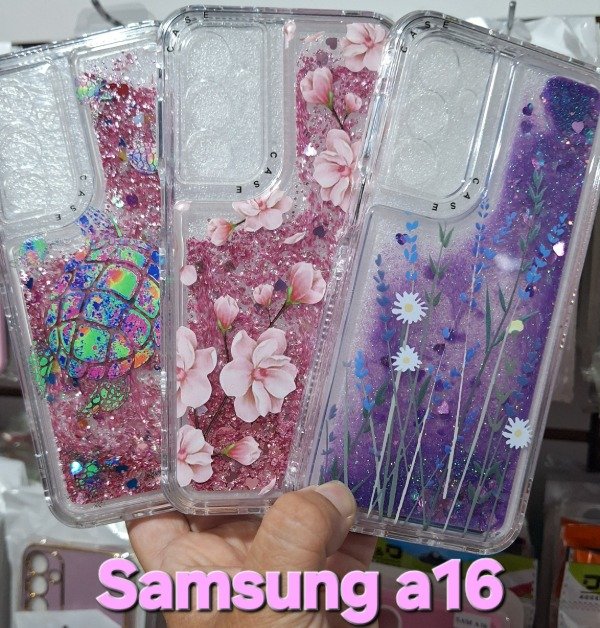 Producto - Fundas diseño glitter con agua reforzadas. Samsung a16