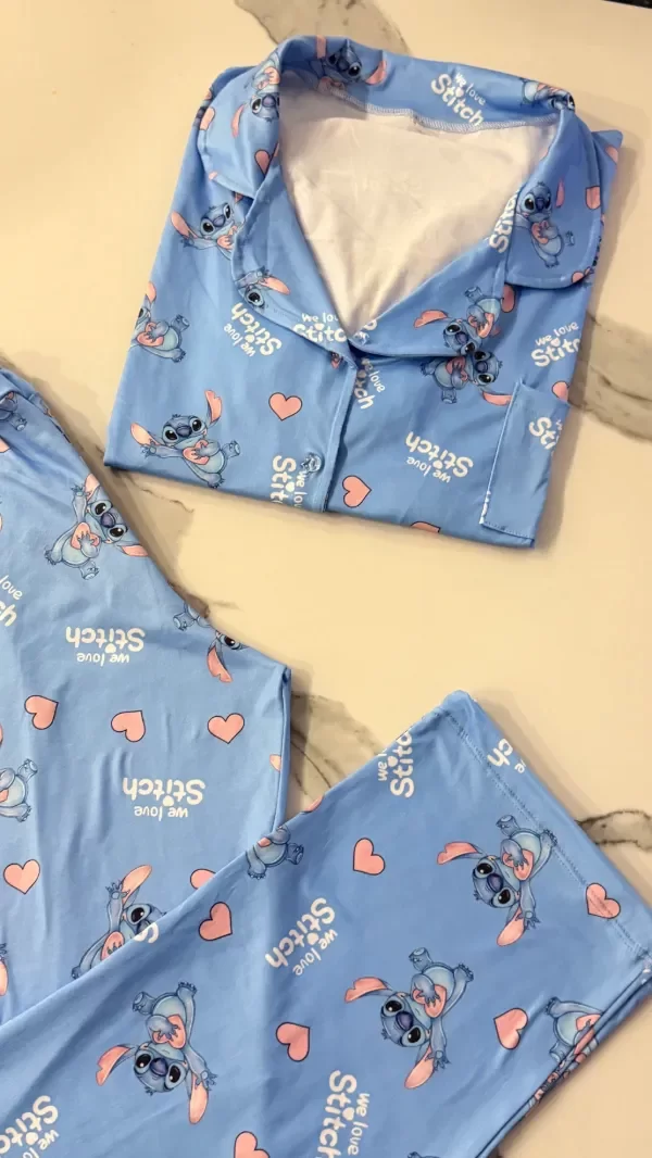 Producto - Camisero Stitch celeste adultos manga corta - 2